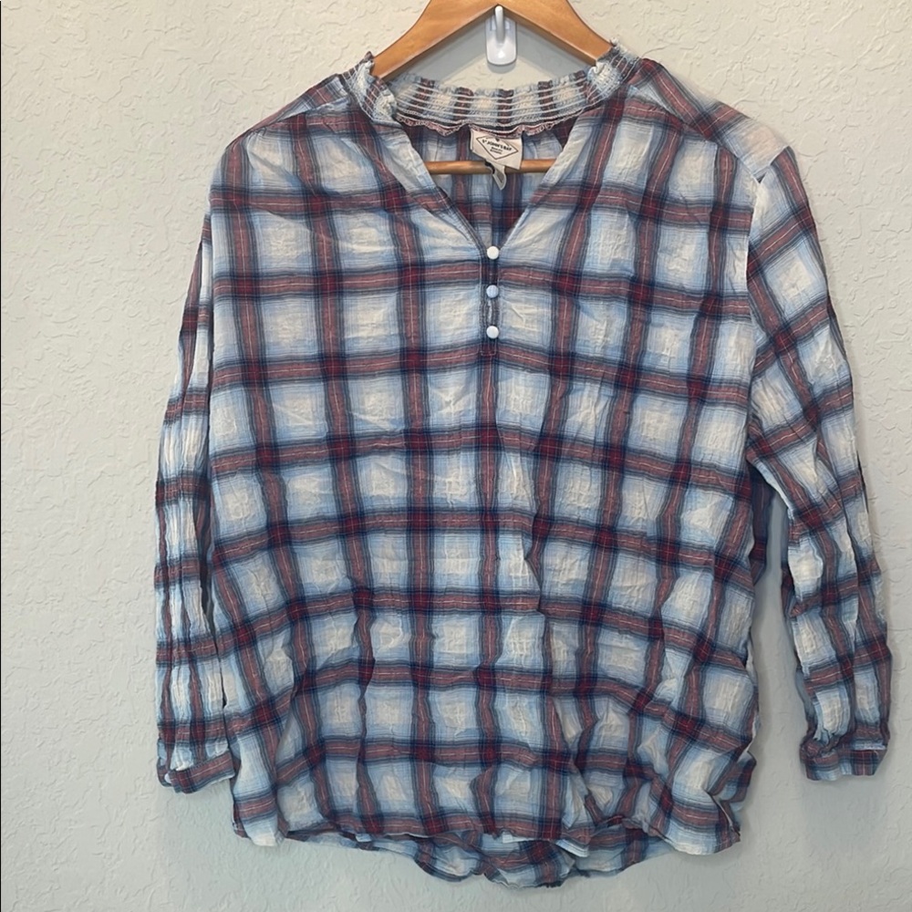 St. John's Bay Casual Plaid Shirt - Blue and Red